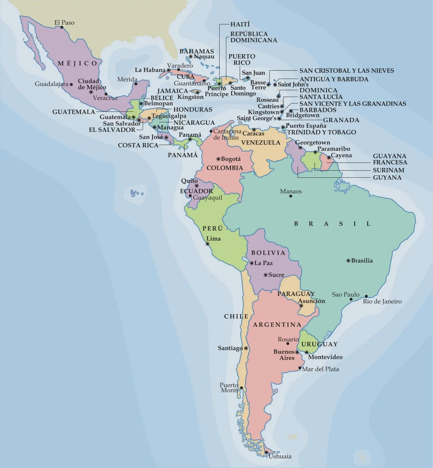 Mapa político de América | Tus Apuntes Para Bachillerato
