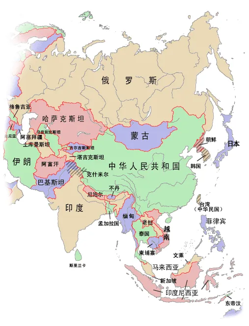 Mapa Politico de Asia - Tamaño completo