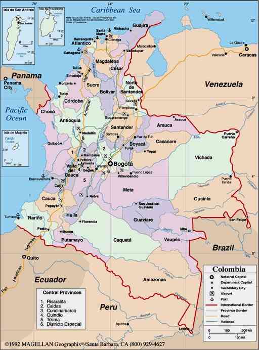 Mapa Político de Colombia - Latinoticias