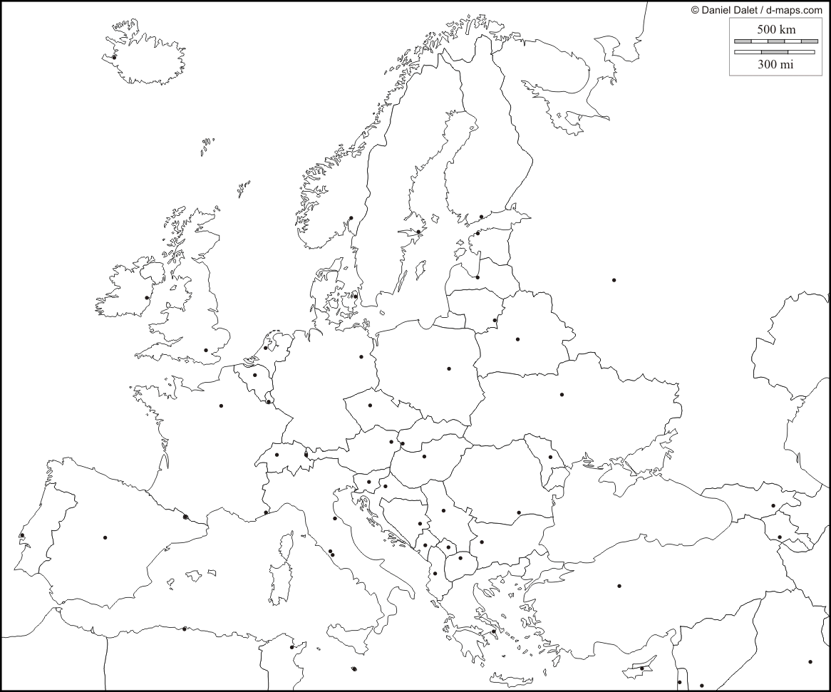 Mapa De Europa Politico Mudo Para Imprimir