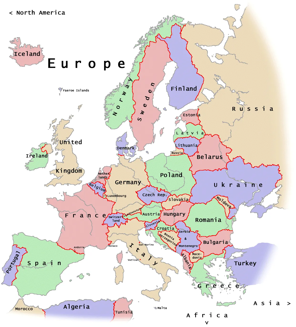 Mapa Politico de Europa - Tamaño completo