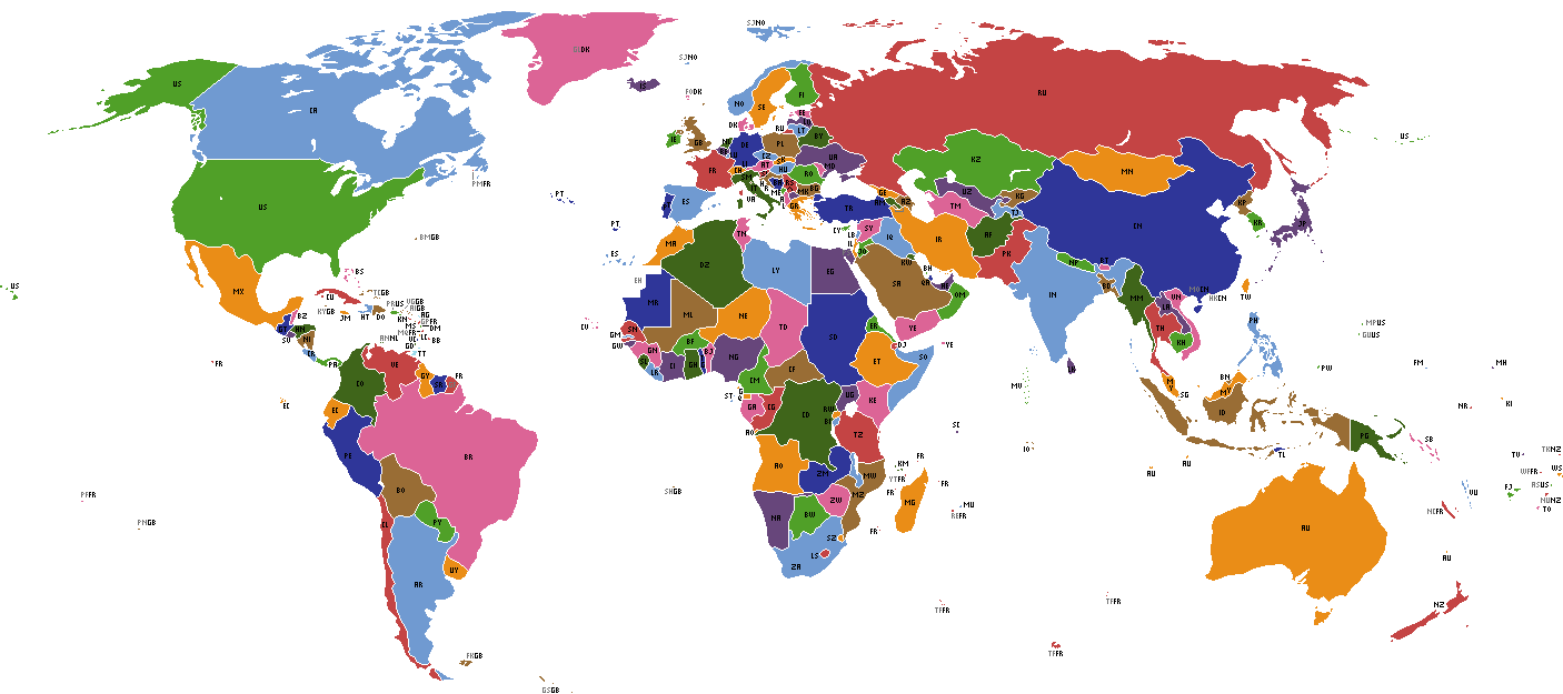 Mapa político ISO del mundo 2009 - Tamaño completo Mapa político ISO del mundo 2009 - Tamaño completo