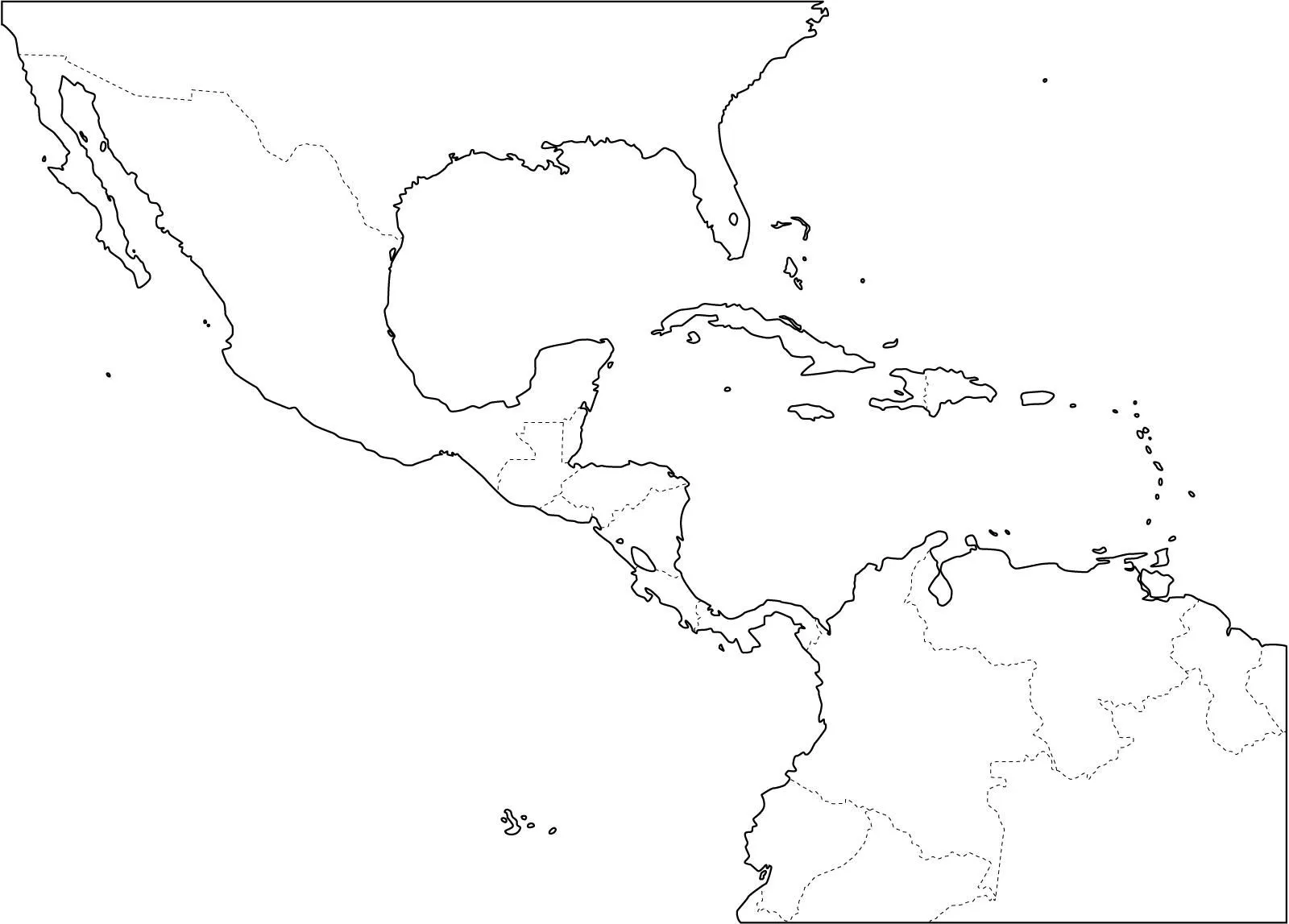 Mapa político mudo de América Central para imprimir Mapa de países ... Mapa político mudo de América Central para imprimir Mapa de países ...