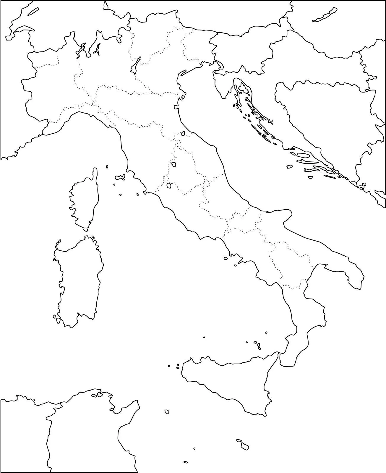 Mapa político mudo de Italia para imprimir Mapa de regiones de ... Mapa político mudo de Italia para imprimir Mapa de regiones de ...