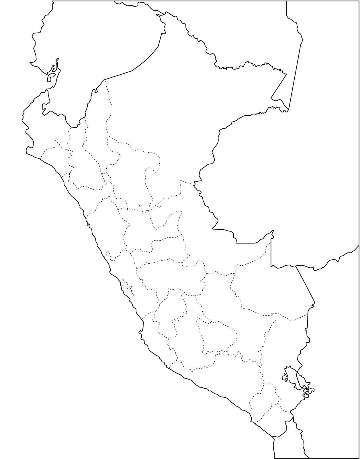 Mapa político mudo de Perú para imprimir Mapa de departamentos de ... Mapa político mudo de Perú para imprimir Mapa de departamentos de ...