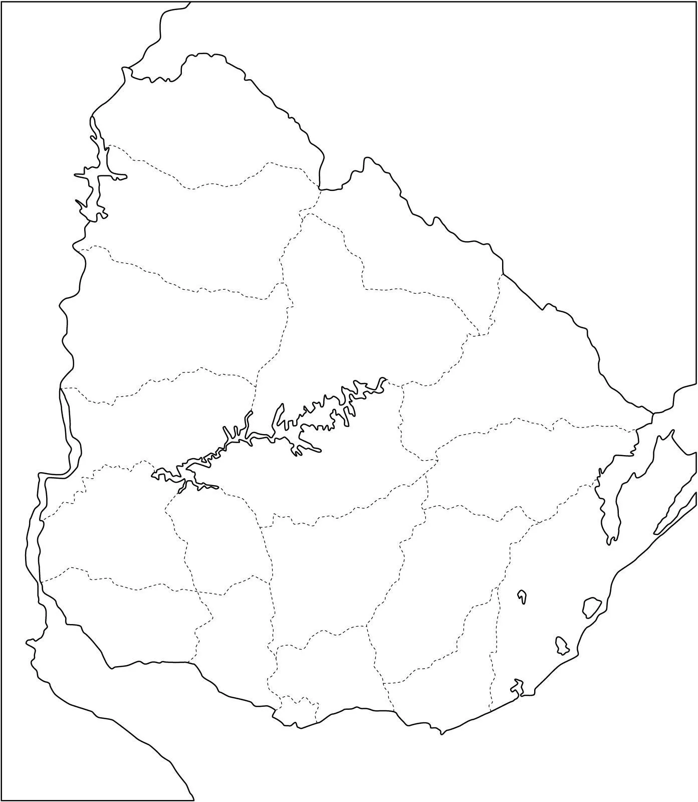 Mapa político mudo de Uruguay para imprimir Mapa de departamentos ... Mapa político mudo de Uruguay para imprimir Mapa de departamentos ...