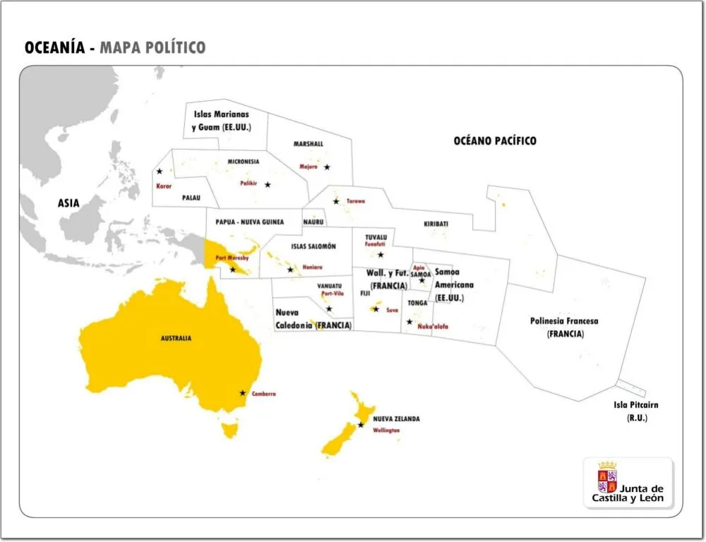 Mapa político de Oceanía Mapa de países y capitales de Oceanía ... Mapa político de Oceanía Mapa de países y capitales de Oceanía ...