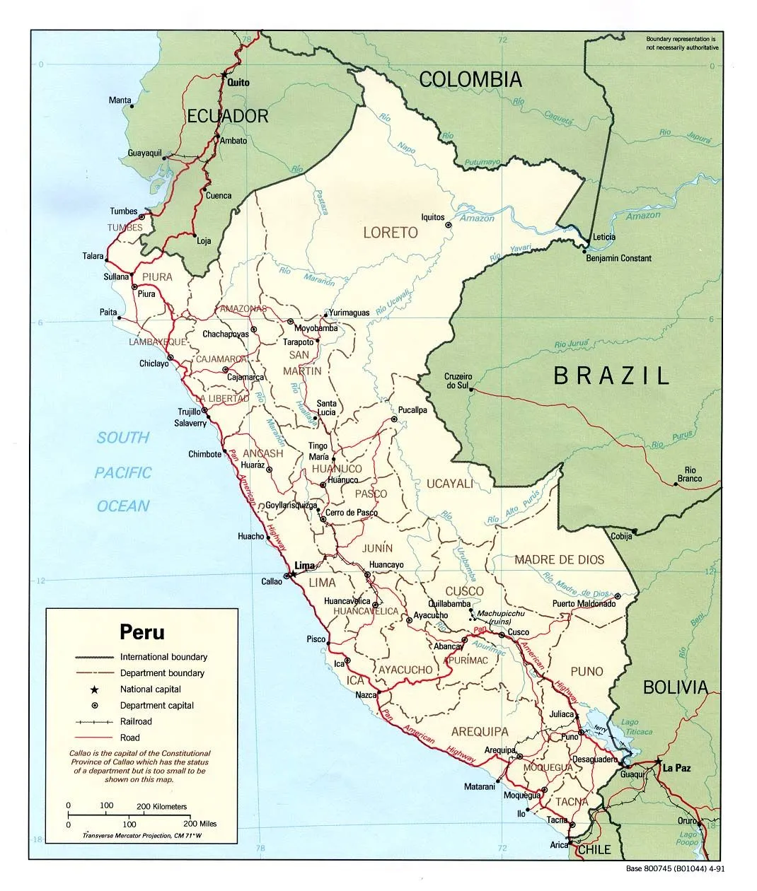 Mapa Politico de Peru
