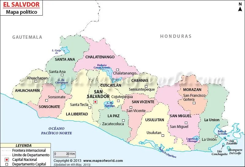 Mapa Politico de El Salvador | El Salvador Mapa Politico Mapa Politico de El Salvador | El Salvador Mapa Politico