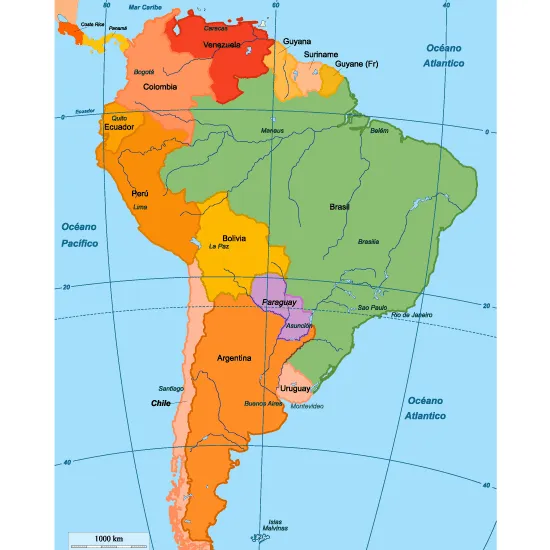 Mapa político de Sudamérica editable - Vector | Vector ClipArt Mapa político de Sudamérica editable - Vector | Vector ClipArt