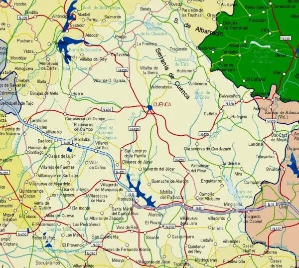 Mapa de la Provincia de Cuenca - Tamaño completo Mapa de la Provincia de Cuenca - Tamaño completo