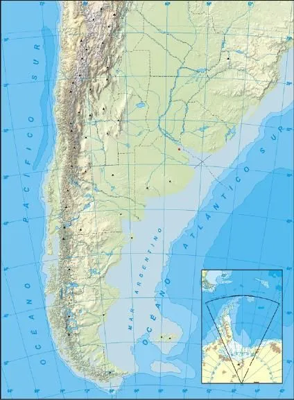 Mapa de la República Argentina, América del Sur Mapa de la República Argentina, América del Sur