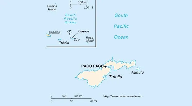Mapa Samoa Americana, Mapa de Estados Samoa Americana Mapa Samoa Americana, Mapa de Estados Samoa Americana