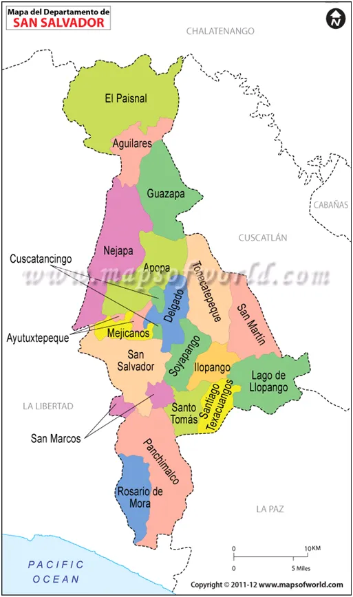 Mapa de San Salvador , Departmento de San Salvador El Salvador Mapa de San Salvador , Departmento de San Salvador El Salvador