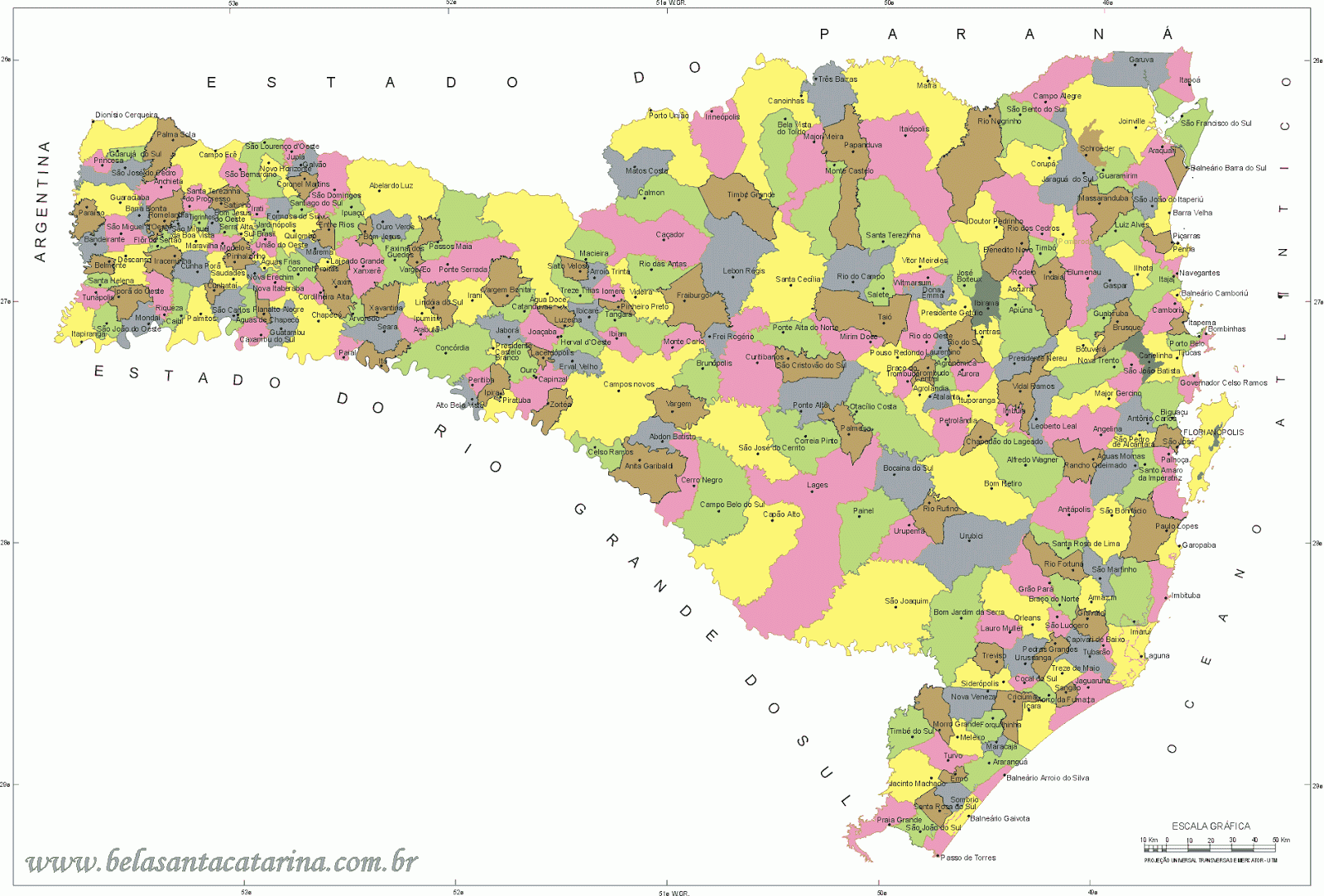 MAPA DE SANTA CATARINA PARA IMPRIMIR | coisas pra ver MAPA DE SANTA CATARINA PARA IMPRIMIR | coisas pra ver