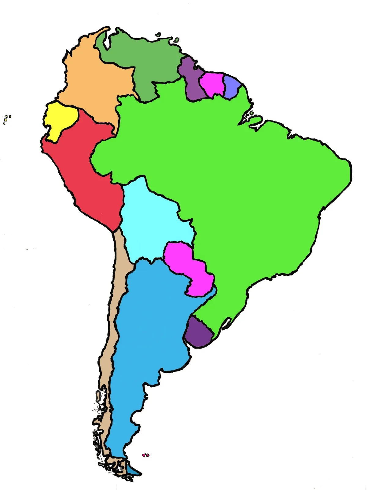 Mapa Sur America Dibujos Para Colorear Acolorear Pictures