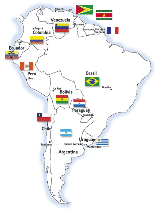 Mapa de sur america - Imagui