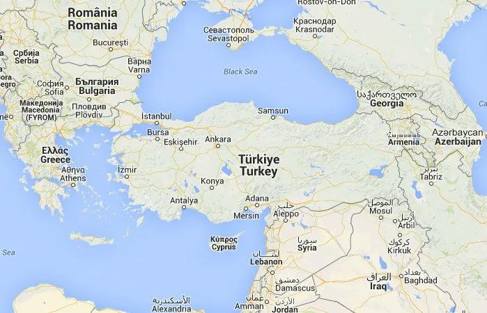 Mapa de Turquía, donde está, queda, país, encuentra, localización ...