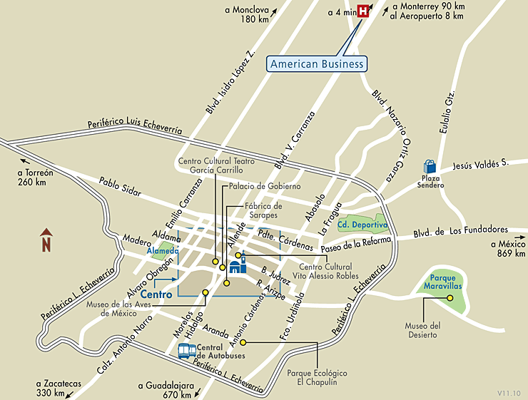 Mapa de Ubicacion Hotel Four Points By Sheraton Saltillo, Saltillo ...