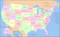 Mapa de Estados Unidos de America con Division Política y Nombres ... Mapa de Estados Unidos de America con Division Política y Nombres ...