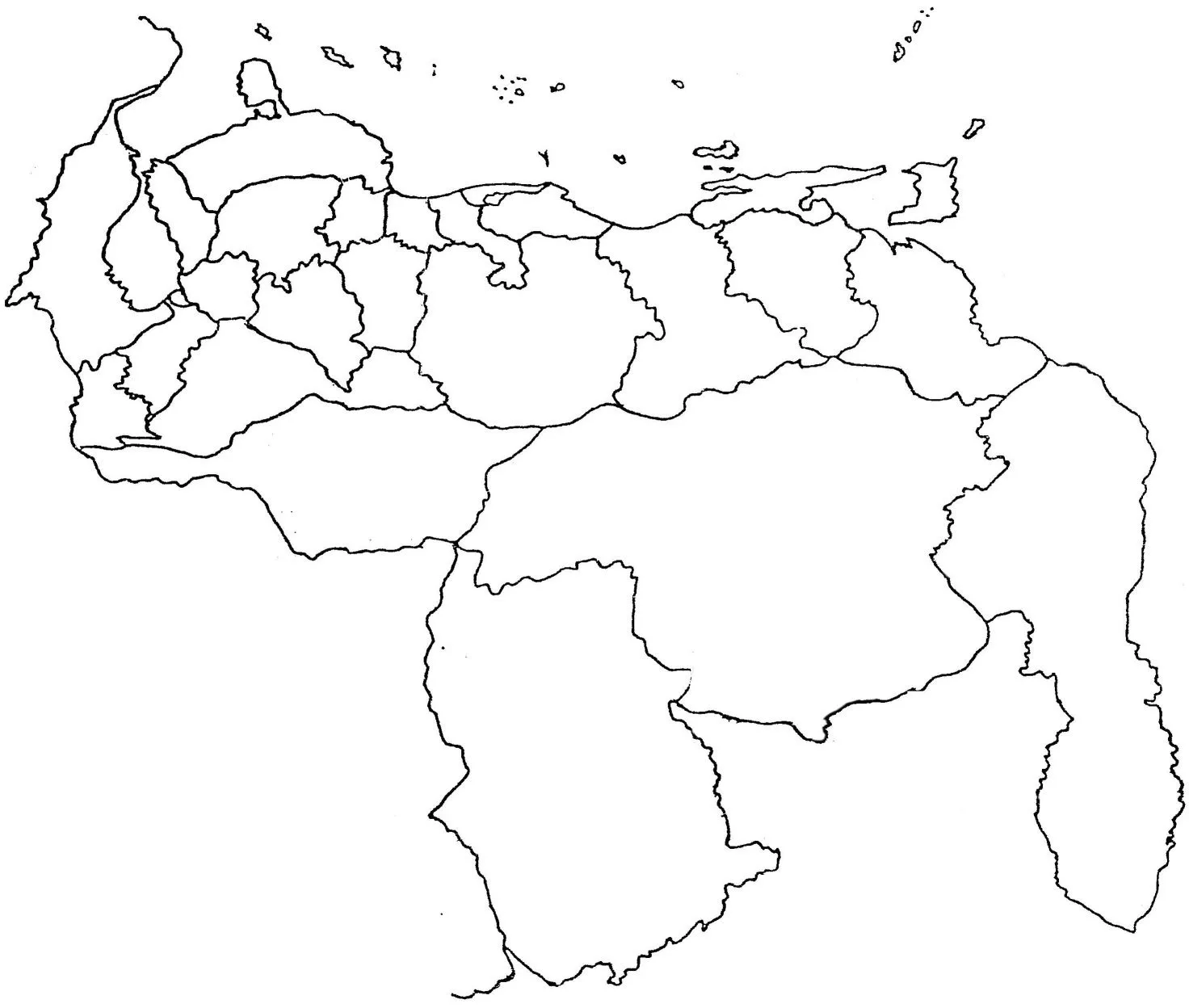 Mapa de venezuela en blanco