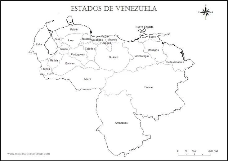 Mapa de Venezuela con sus estados y capitales - Mapa Físico, Geográfico,  Político, turístico y Temátic… | Mapa de venezuela, Mapa para colorear,  Estados y capitales