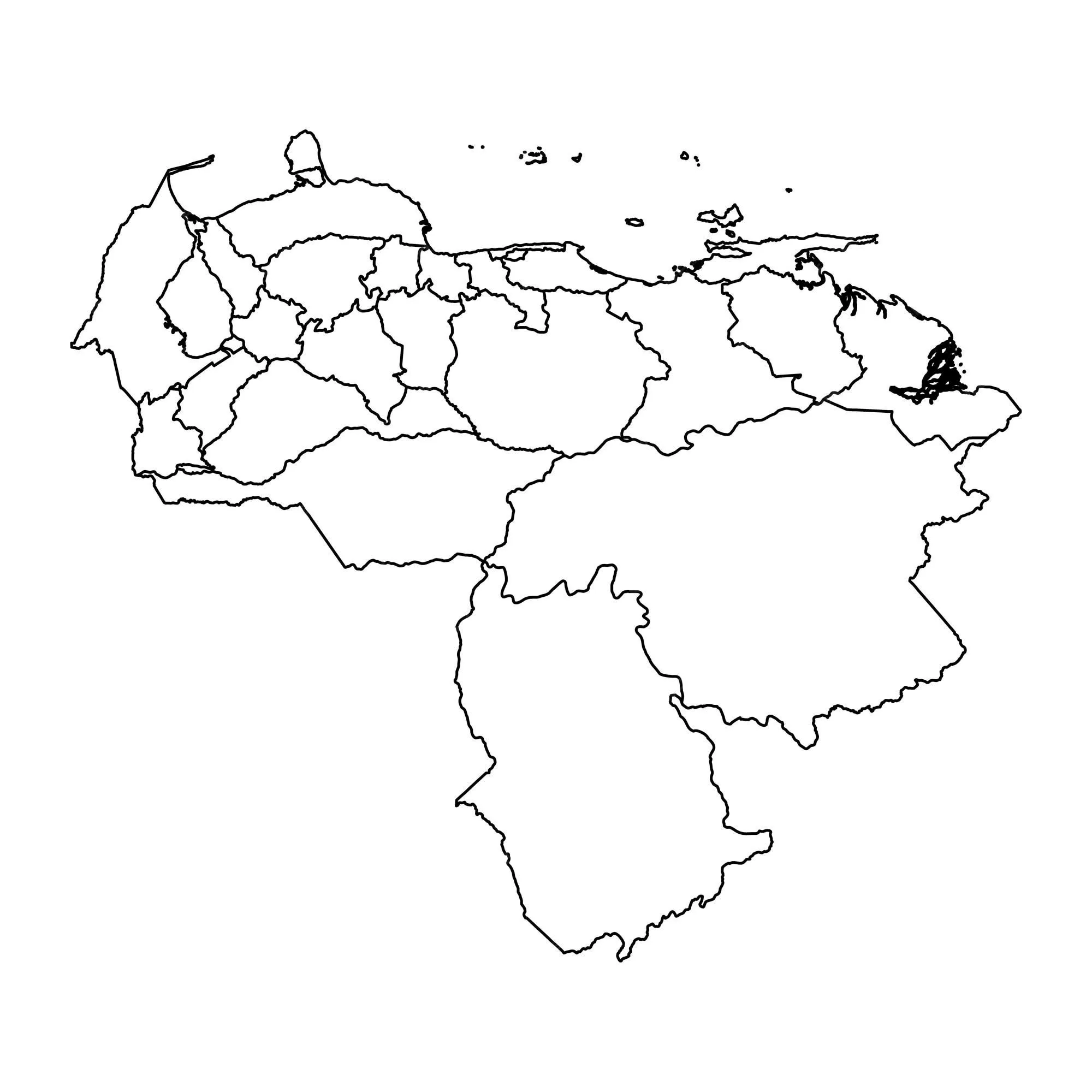Mapa de venezuela con divisiones administrativas. | Vector Premium Mapa de venezuela con divisiones administrativas. | Vector Premium