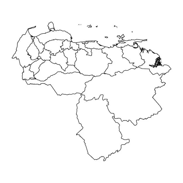 Mapa de venezuela con divisiones administrativas. | Vector Premium Mapa de venezuela con divisiones administrativas. | Vector Premium
