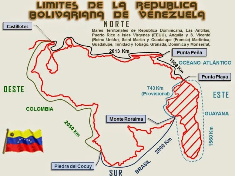 Mapa de Venezuela con sus límites geográficos - Blog didáctico Mapa de Venezuela con sus límites geográficos - Blog didáctico