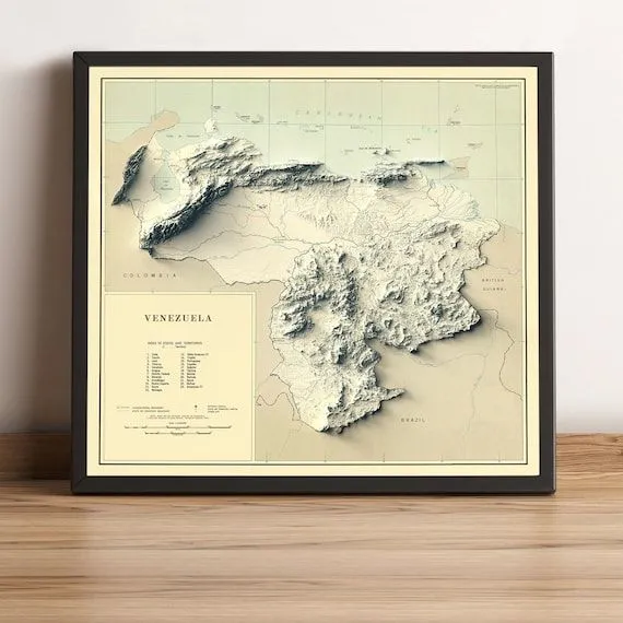 Mapa de Venezuela Mapa de Relieve 2D de Venezuela Mapa - Etsy México Mapa de Venezuela Mapa de Relieve 2D de Venezuela Mapa - Etsy México