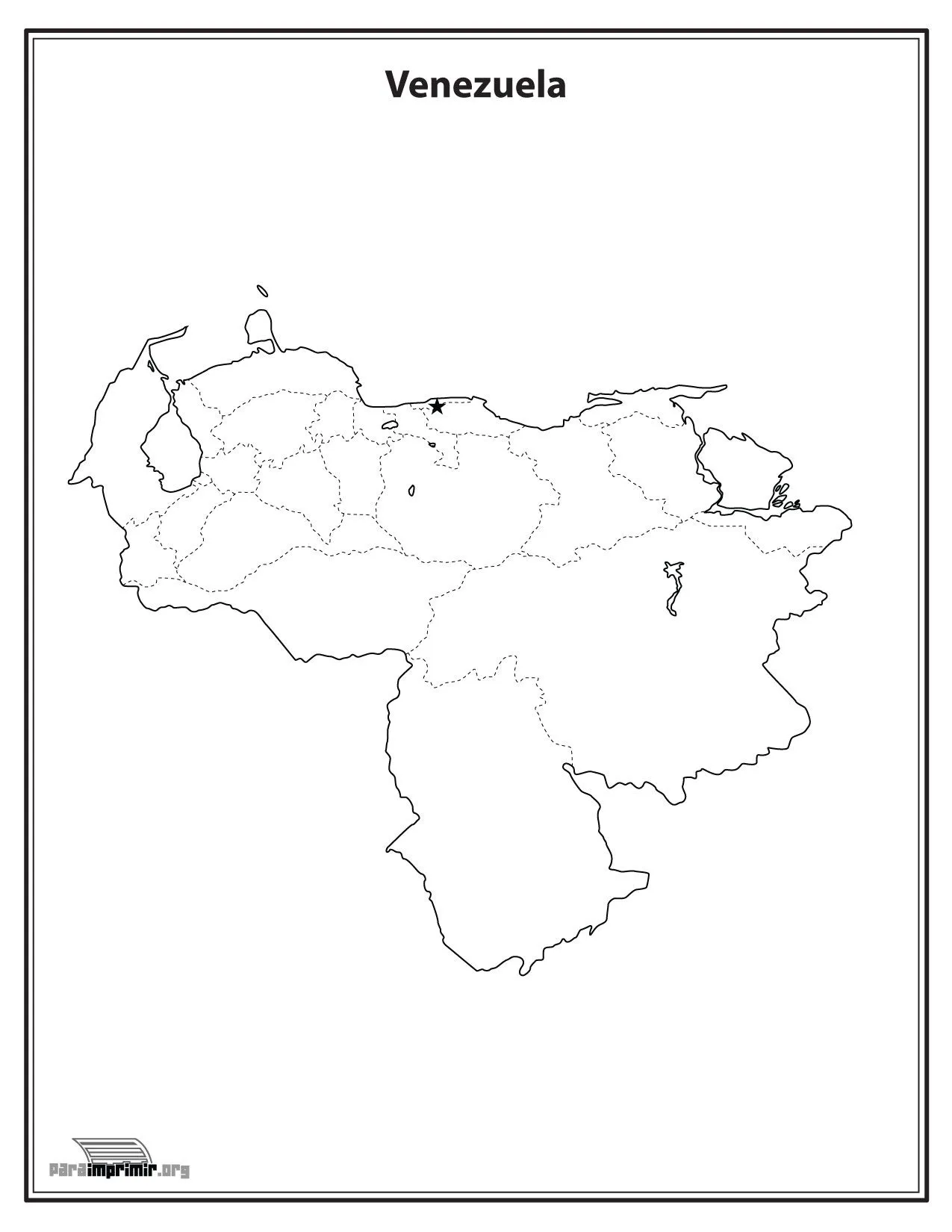 Mapa de Venezuela sin nombres para imprimir Mapa de Venezuela sin nombres para imprimir