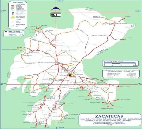 Mapa de Zacatecas