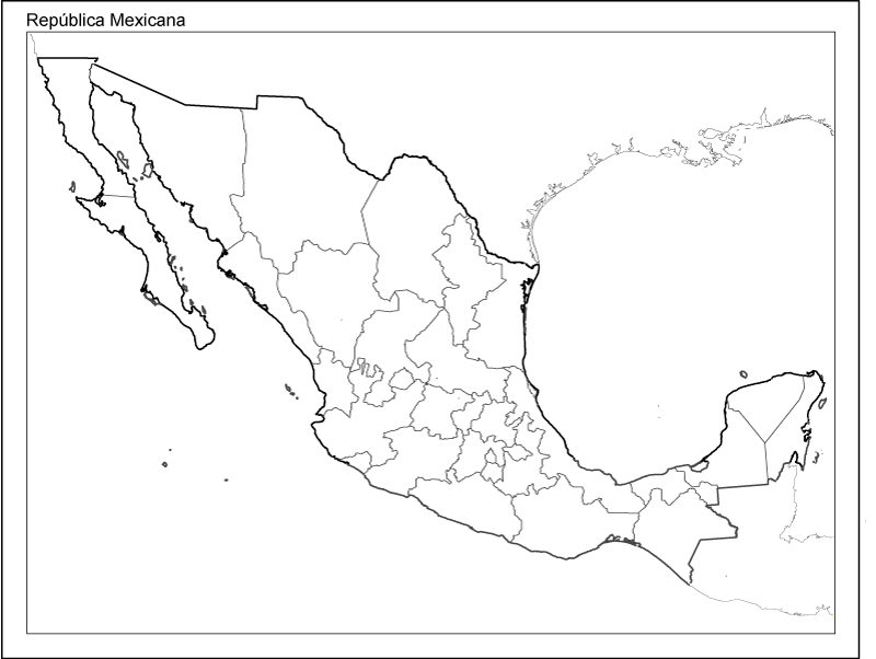 Mapa de méxico con división política con nombres - Imagui