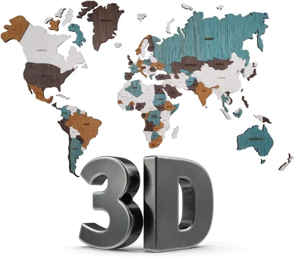 Mapamundi 3d ▷ el mejor para decorar la pared de tu despacho Mapamundi 3d ▷ el mejor para decorar la pared de tu despacho