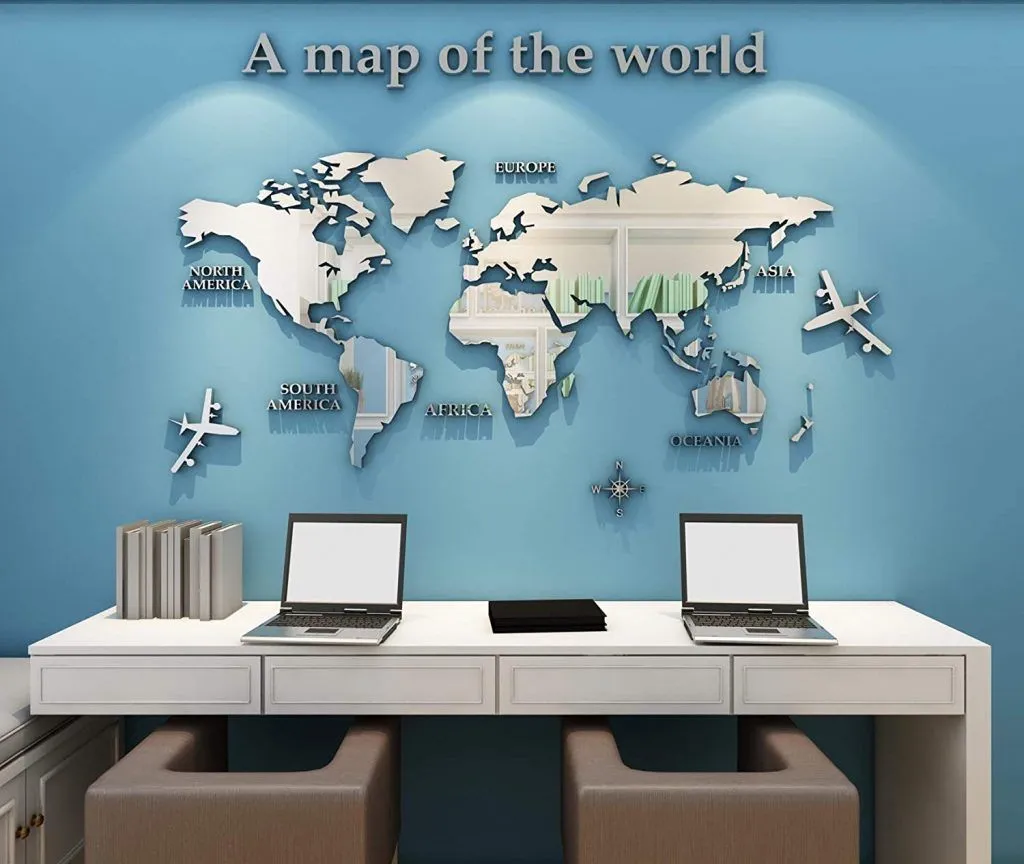 Mapamundi 3d ▷ el mejor para decorar la pared de tu despacho Mapamundi 3d ▷ el mejor para decorar la pared de tu despacho