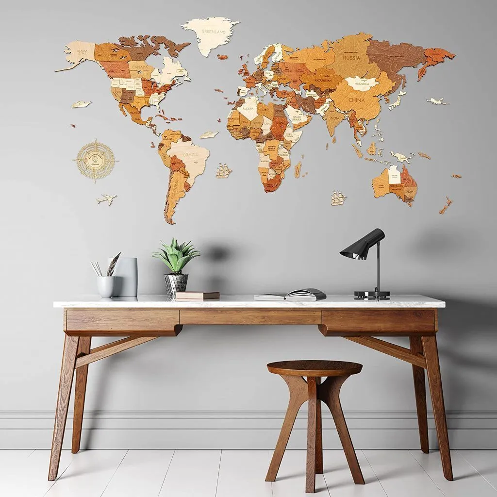 Mapamundi 3d ▷ el mejor para decorar la pared de tu despacho Mapamundi 3d ▷ el mejor para decorar la pared de tu despacho