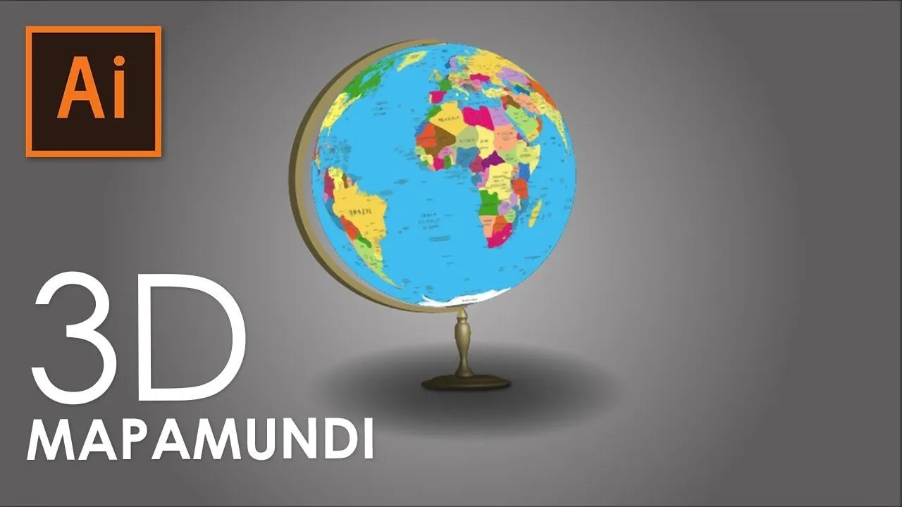 MapaMundi en 3D | Illustrator | Tutorial 22 MapaMundi en 3D | Illustrator | Tutorial 22