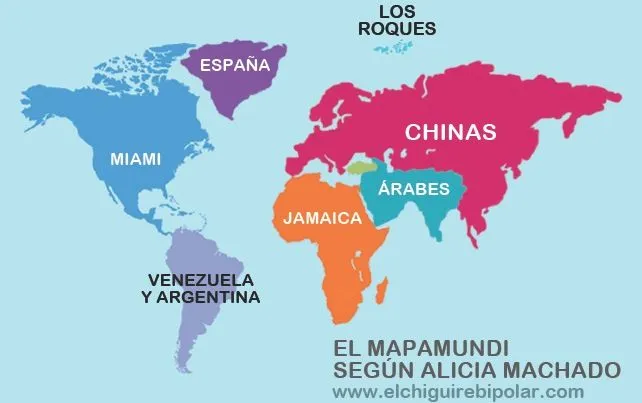 El Mapamundi según Alicia Machado | El Chigüire Bipolar El Mapamundi según Alicia Machado | El Chigüire Bipolar