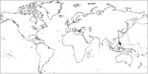 Planisferio en blanco y negro - Imagui