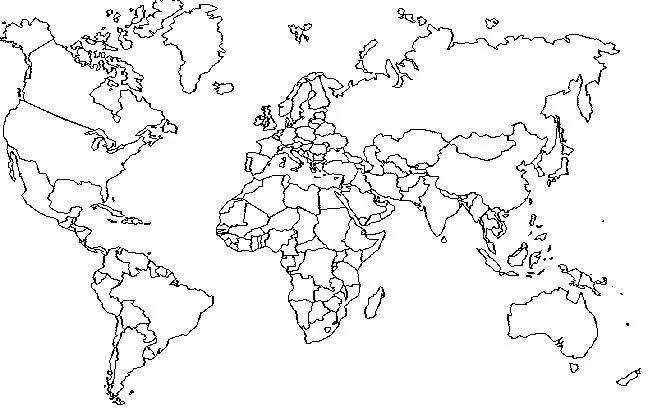 Mapamundi para colorear con nombres de continentes - Imagui