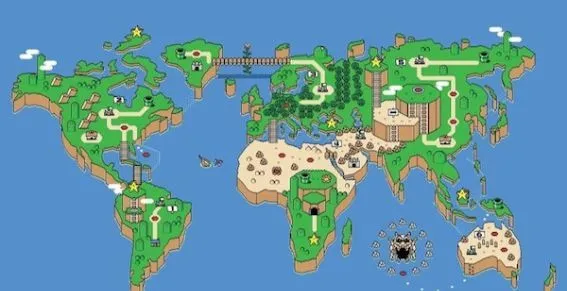 Así sería el mapamundi si lo dibujara Mario Bros ( Así sería el mapamundi si lo dibujara Mario Bros (