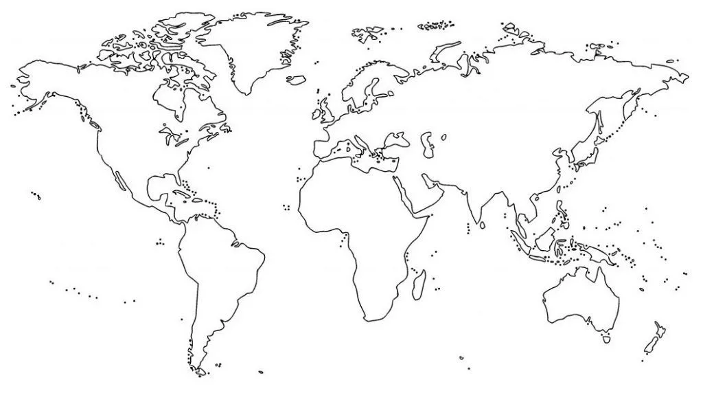 Mapamundi con división política sin nombres | Descargar e imprimir Mapas Mapamundi con división política sin nombres | Descargar e imprimir Mapas