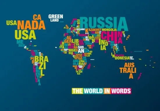 El mapamundi con letras | Isopixel