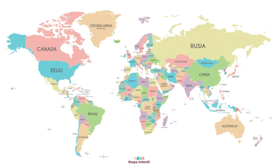 Mapamundi: Los 7 mapas del mundo temáticos más utilizados - Etapa Infantil Mapamundi: Los 7 mapas del mundo temáticos más utilizados - Etapa Infantil