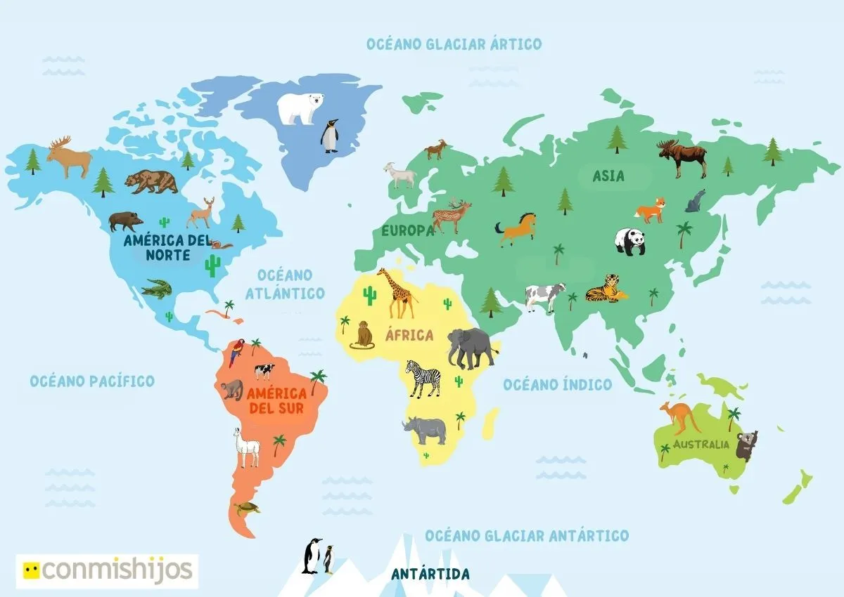 Mapamundi para niños: mapas temáticos de nuestro mundo para aprender Mapamundi para niños: mapas temáticos de nuestro mundo para aprender