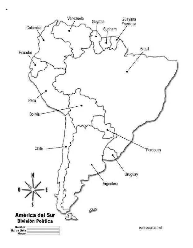 Mapa de América con división política y nombres - Imagui