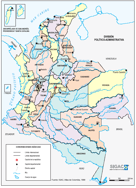 Mapas de Colombia: Mapas Geográfico Político Regiones Naturales ...