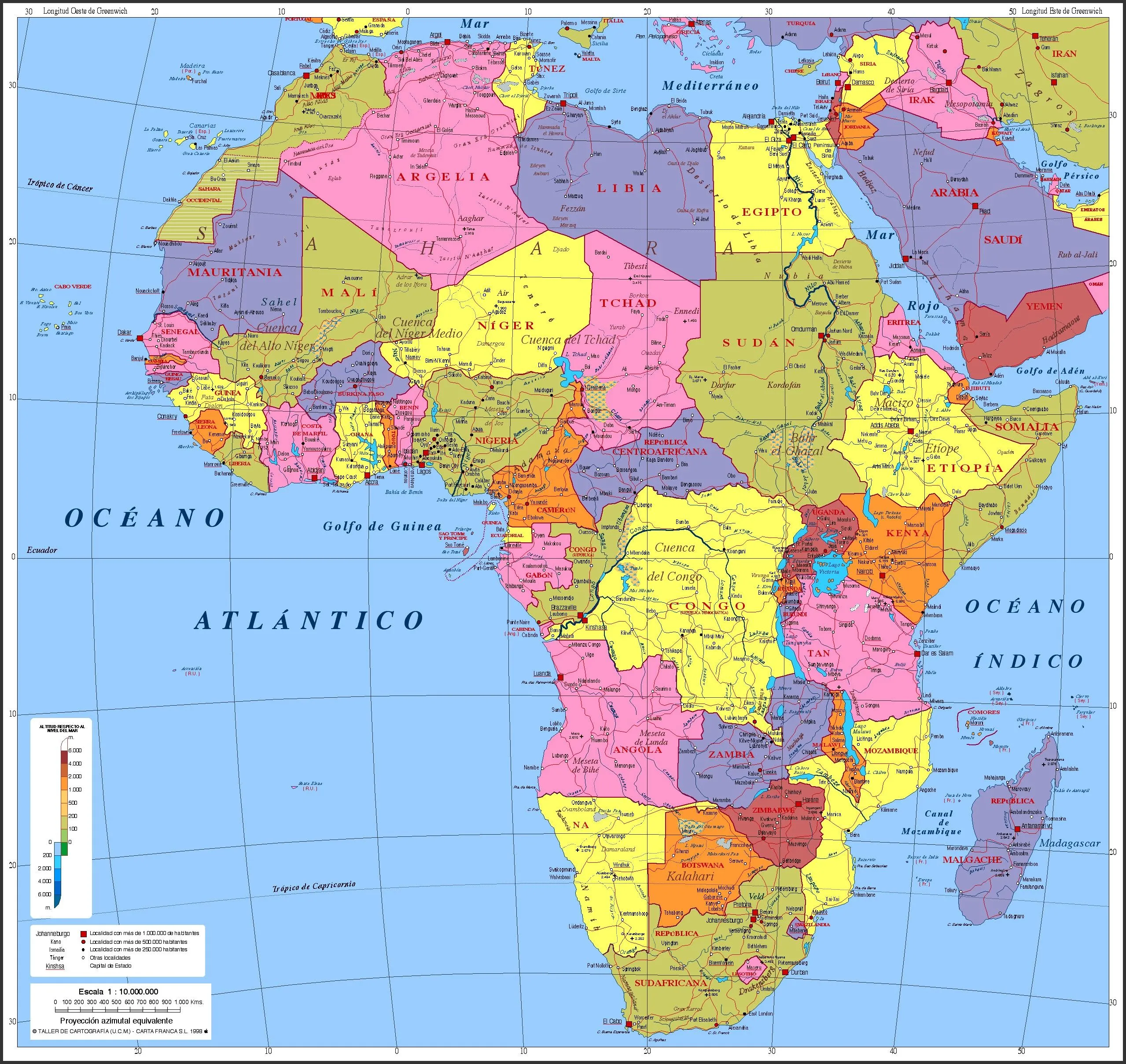 MAPAS DE LOS CINCO CONTINENTES