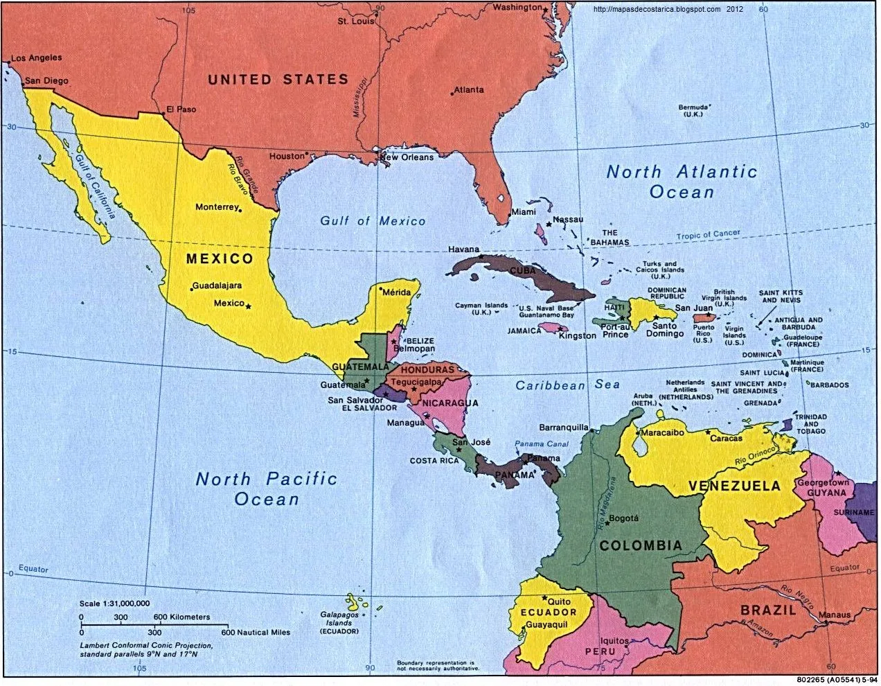 MAPAS DE: CENTROAMERICA