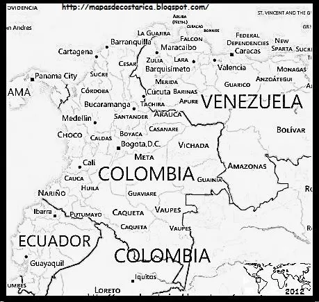 MAPAS DEL MUNDO: COLOMBIA, America